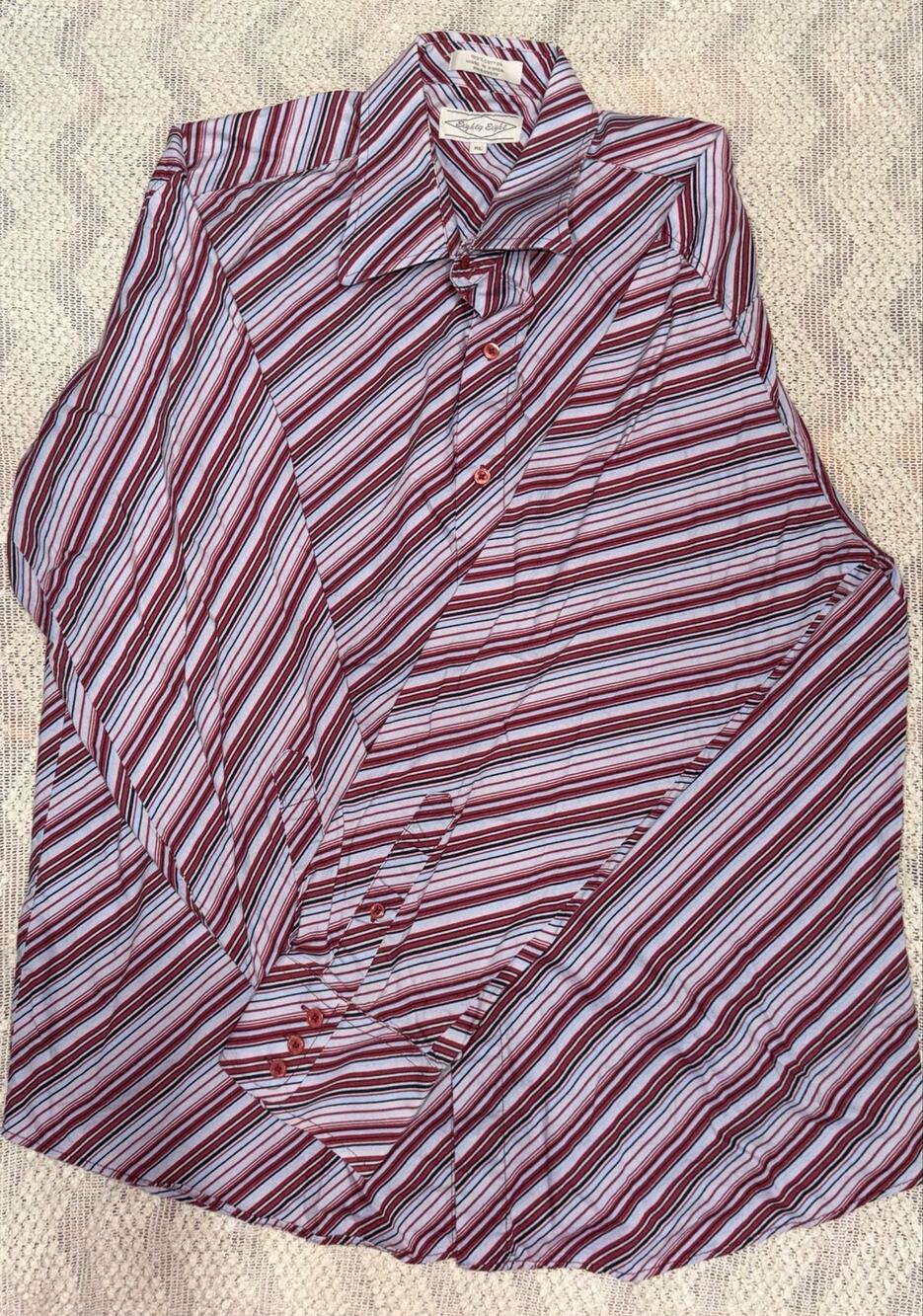 Eighty Eight Vintage Diagonal Striped Button Down Shirt XL Retro